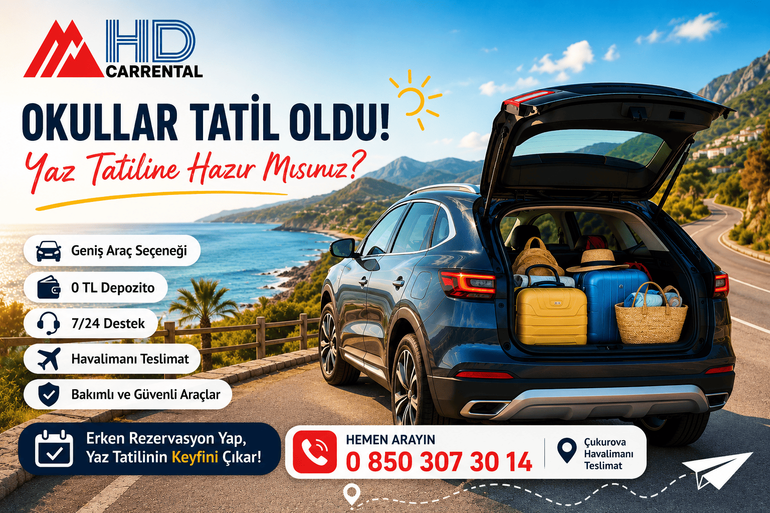 Okullar Tatil Oldu! Yaz Tatiline Çıkmadan Önce Araç Kiralama Rehberi