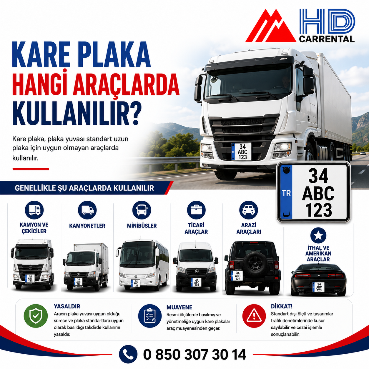 Kare Plaka Hangi Araçlarda Kullanılır?